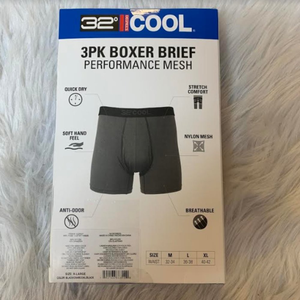 NEW 32 DEGREES Men's Active Mesh Boxer Briefs - Picture 4 of 6